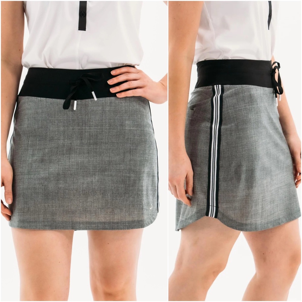 Foray Golf Core Tulip Skort Drawstring Waistband Gray Black Size Small